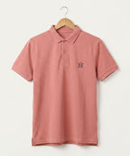 Premium Ribbed Collar Polo T-Shirt Pink TSH-7162