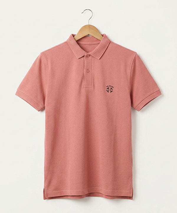Premium Ribbed Collar Polo T-Shirt Pink TSH-7162