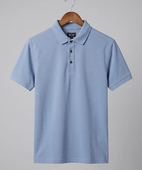 A|X Logo Self-Textured Polo T-Shirt TSH-7163 R-Blue
