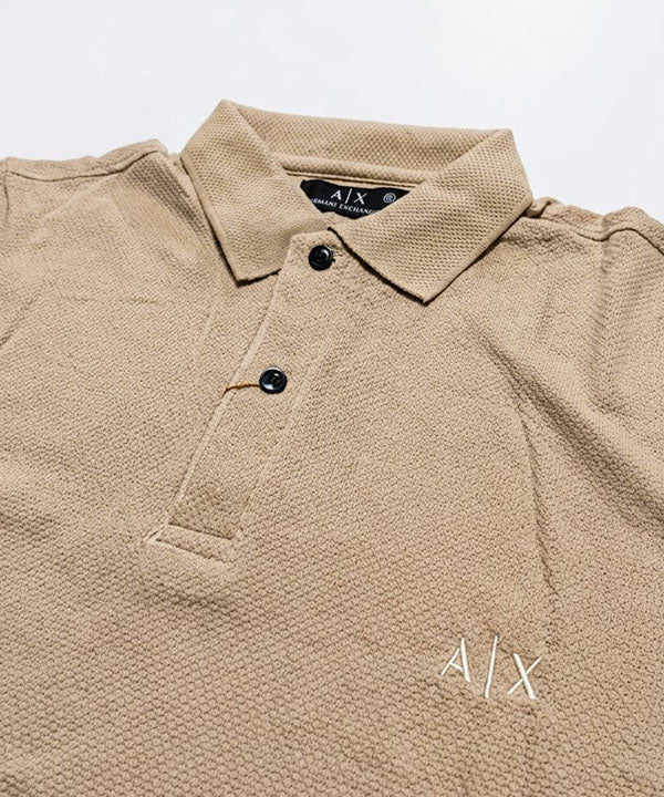 A|X Logo Self-Textured Polo T-Shirt TSH-7163 Beige