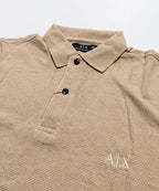 A|X Logo Self-Textured Polo T-Shirt TSH-7163 Beige