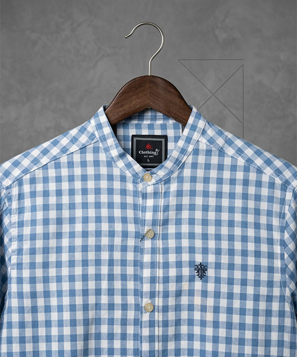 Men's Casual Shirt - Shc-1443 Blue Chk
