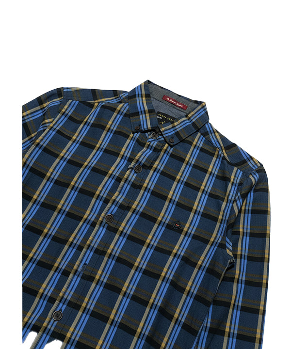 Men's Casual Checkered Shirt - Shc-1702 Blue Chk