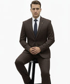 Formal Suit Gst-0122 Brown 2 Button