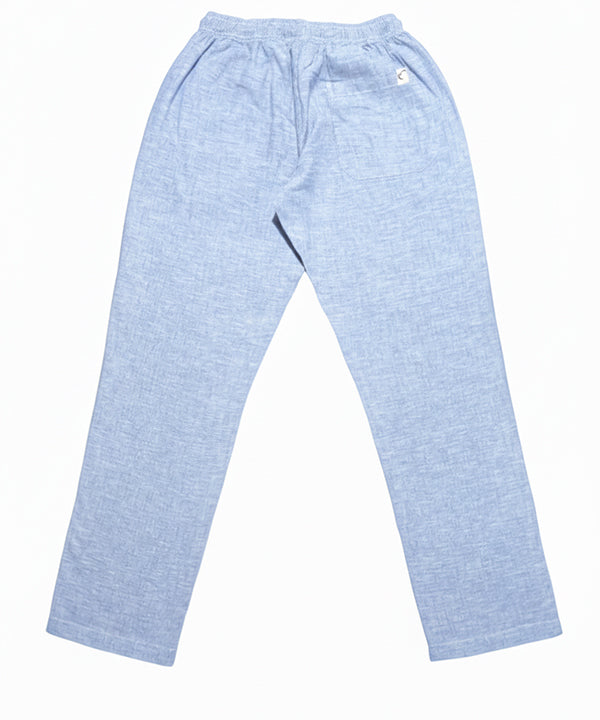 HR Clothing Men's Linen Trousers - L Blue LWR-0537
