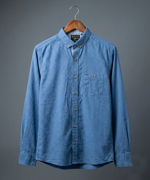 Men's Casual Shirt - Shc-1099 Texture Blue