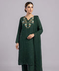 Women's Eastern Bottle Green Embroidered 2-piece 0006