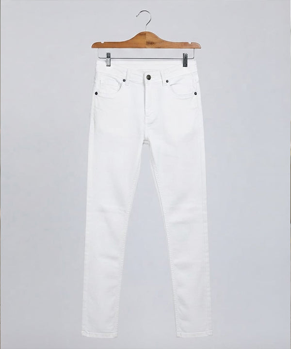 HR Clothing Women's Slim Fit Denim Jeans-LJP-0077–White