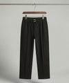 Waffle Knit Elastic Waist Trousers - Black Lwr-0694