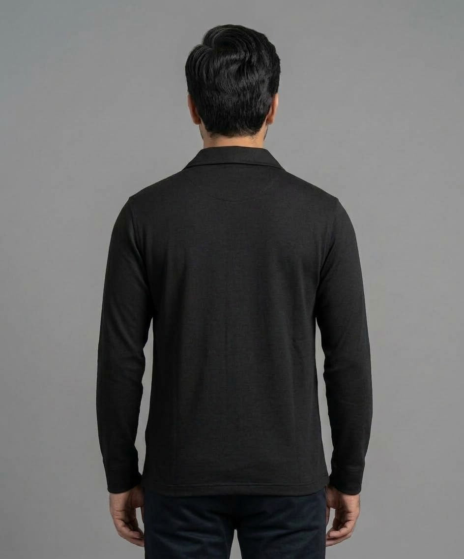 Men's Inter Lock Shirt Full-Sleeves - Black Shc-3089 (ORG-H)