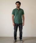 Men's Casual Green Half Sleeves Shirt Shc-2071