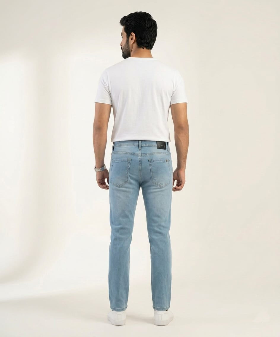 Men's Denim Straight Fit Jeans - Sky-Blue - JP-2260