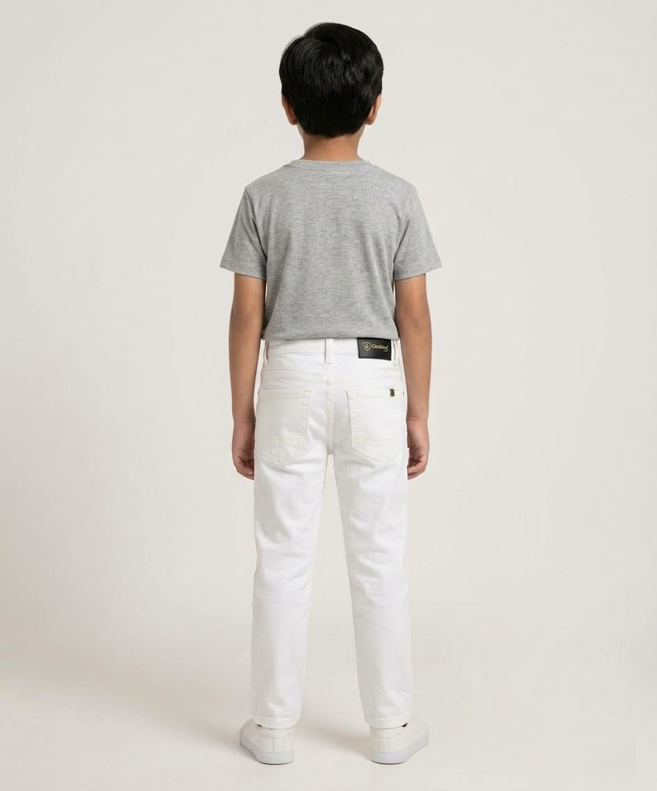 Boys Smart Baggy - White - Jeans - BJP-0317