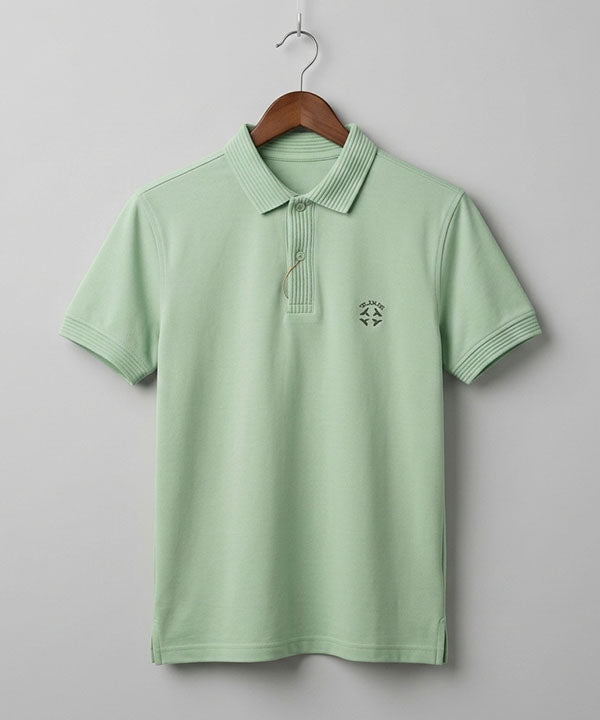 Premium Ribbed Collar Polo T-Shirt Pistachio TSH-7162