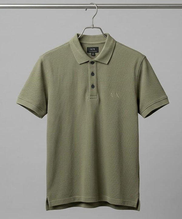A|X Logo Self-Textured Polo T-Shirt TSH-7163 Olive