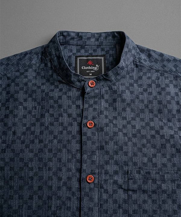 Men's Casual Shirt - Shc-1379 Texture Navy