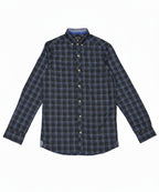 Men's Casual Shirt - Shc-1117 Black/Blue Chk