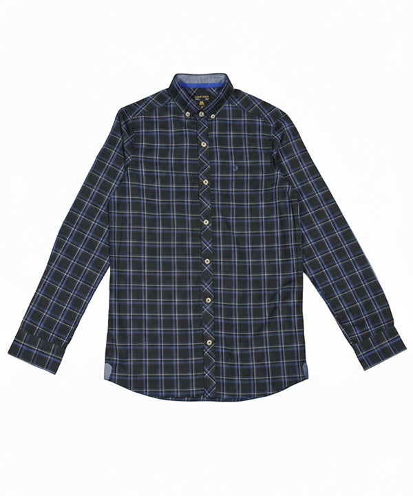 Men's Casual Shirt - Shc-1117 Black/Blue Chk