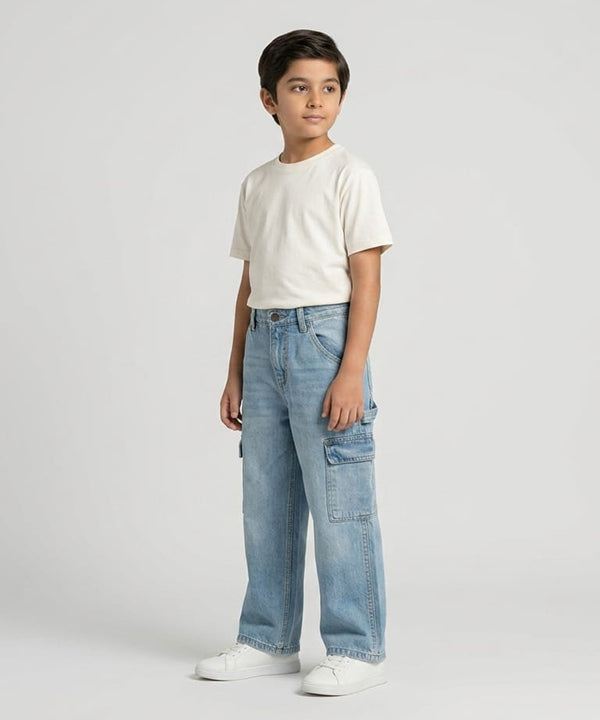 Boys Carpenter Straight Fit Jeans- BJP-0273 L-Blue