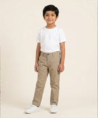Kids Cotton Dotted-Beige Chino Pant - Bcp-0051