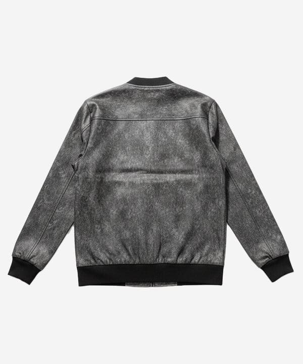 Men's Leather Jacket - Printed Grey JK-0438