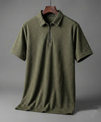 Men's T-Shirt Collar Green Zip Style Tsh-7021