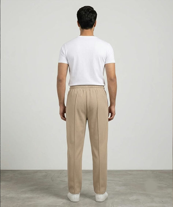 Men’s Smart Baggy Waffle Trouser– LWR-0711 Beige