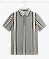 MEN'S T-SHIRT COLLAR GREY STRIPE Old Money TSH-7161