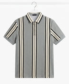 MEN'S T-SHIRT COLLAR GREY STRIPE Old Money TSH-7161