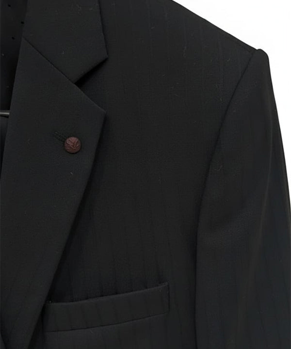 Formal Suit Stripes Gst-0120 Black 2 Button