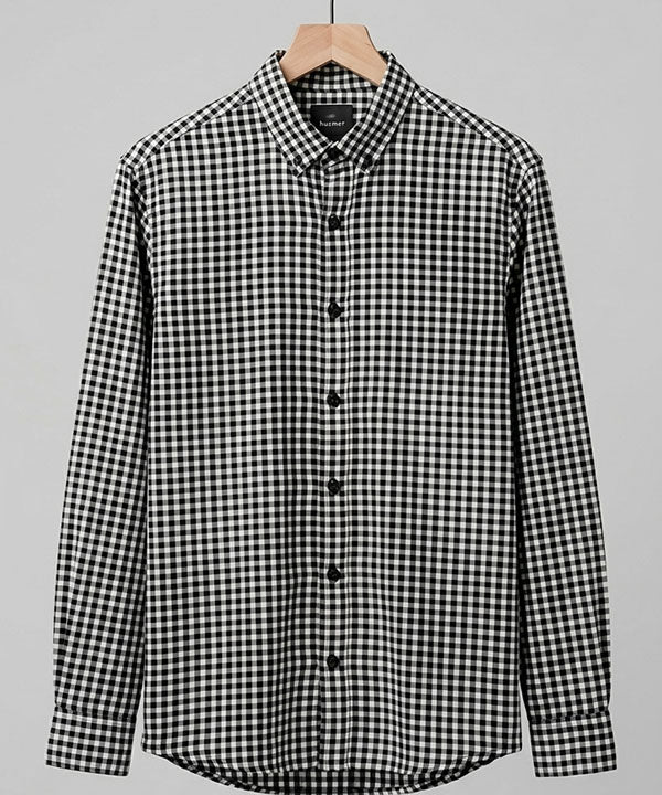 Men's Over Size Casual Shirt - Black Chk Shc-1933 ORG