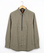 Men's Casual Shirt - Green Stripe Shc-1619 ORG