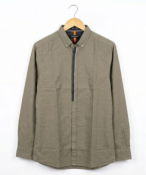 Men's Casual Shirt - Green Stripe Shc-1619 ORG