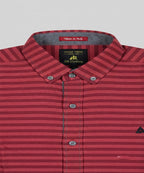 HR Clothing Men's Casual Shirt - Maroon-Stripe Shc-1811 (ORG)(H)