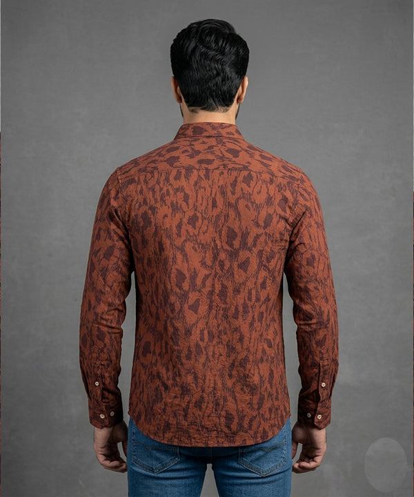 Men's Casual Shirt - Shc-1974 Printed Maroon (ORG)