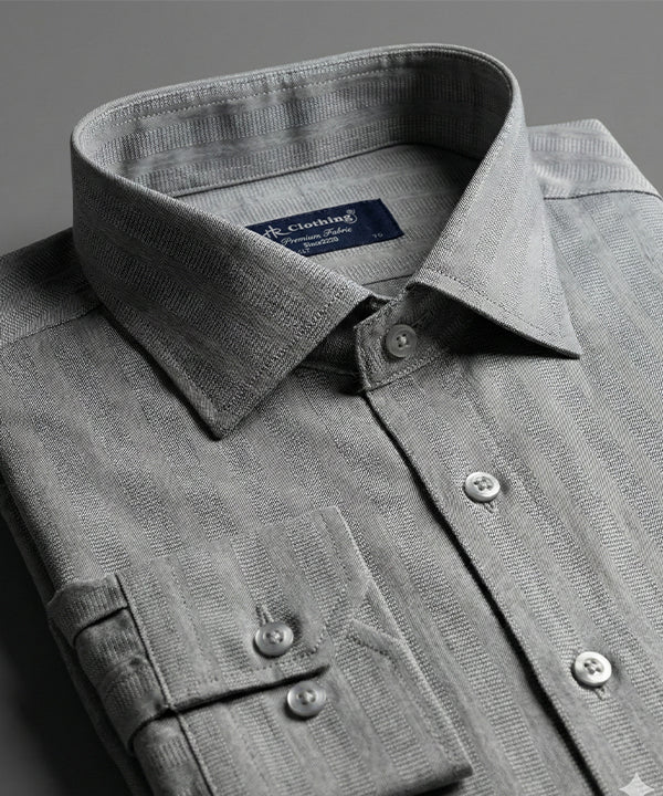 Men's Dress Shirt - Grey Stripe Dsh-0287