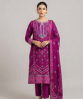 Women's Eastern Deep Pink Embroidered 3-piece 0004