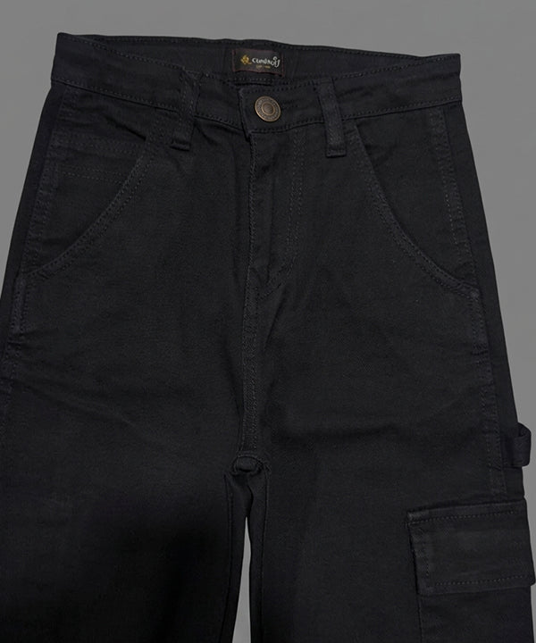 Boys Black Carpenter Straight Cargo jeans - Bjp-0300