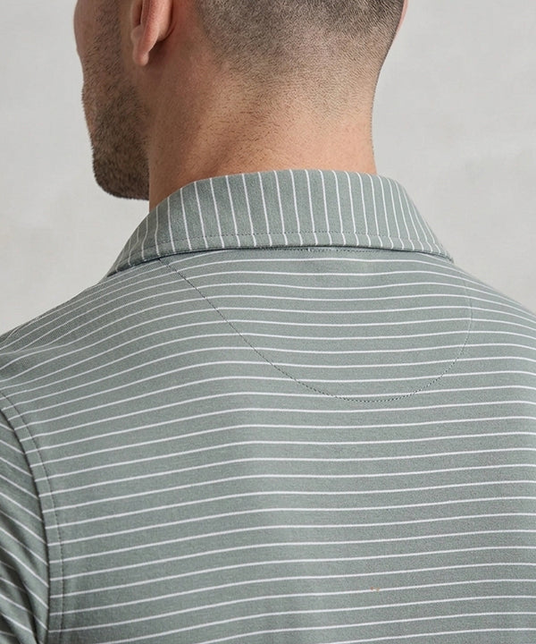 Men’s Pinstripe Drawstring Half Sleeves Shirt– Relaxed Fit - SHC-3067 Green Stripe