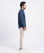Men's Casual Shirt - Shc-1619 Navy Stripe (ORG-H)