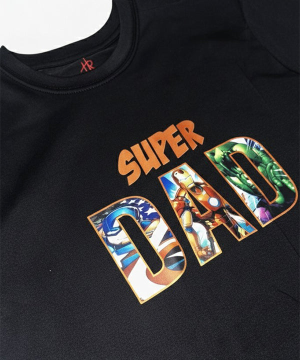 HR Clothing Men’s Super Dad T-Shirt – Black TSH-5921