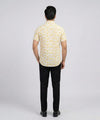 Men's Casual Printed Yellow Half Sleves Shc-1777