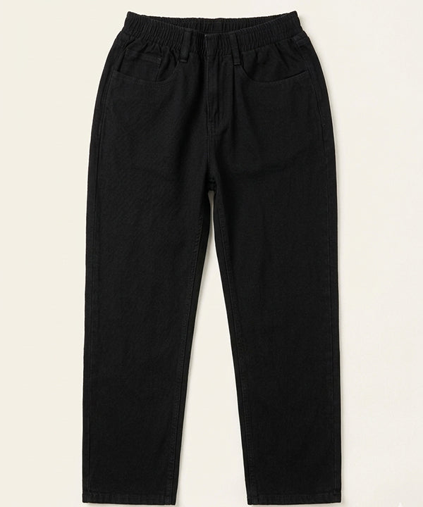 Elastic Waist Straight Fit Denim Jp-2229 Black