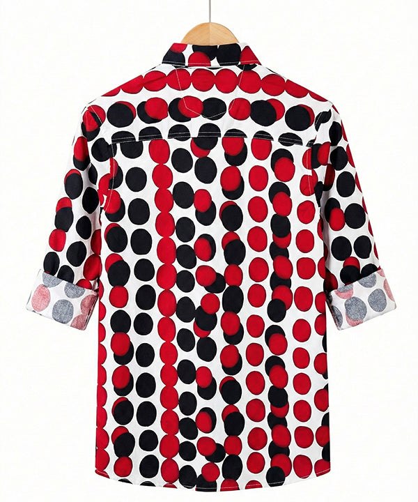 Men's Casual Shirt - Shc-1227 White Red