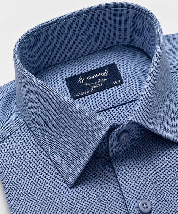 Men's Dress Shirt - Texture Blue Dsh-0295