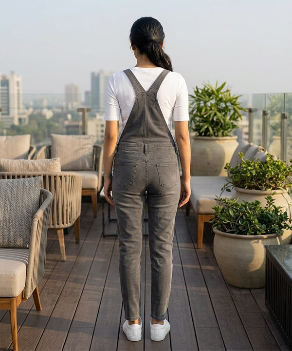 HR Clothing Women's Denim Rompers – Grey - DG-0009