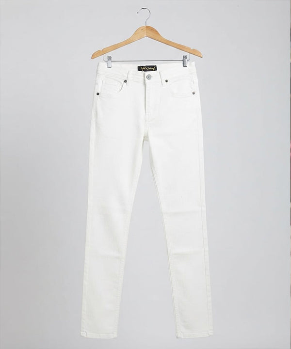 HR Clothing Women's Slim Fit Denim Jeans-LJP-0081–White
