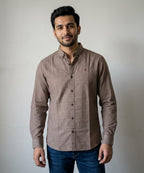 Men's Casual Shirt - Brown-Dotted Shc-1717 (ORG-H)