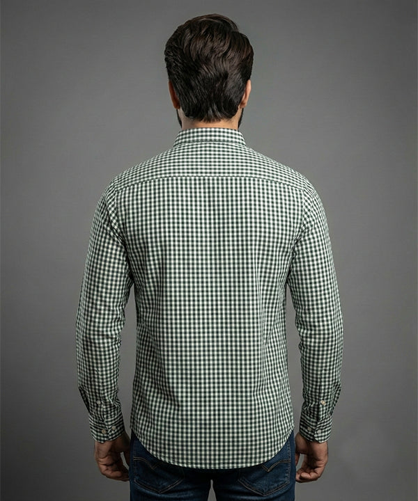 Men's Casual Shirt - Shc-1545 Green/Chk