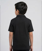HR clothing Kids Half Sleeves Shirt - Black BSH-0116